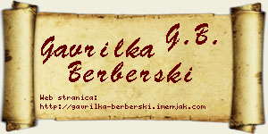 Gavrilka Berberski vizit kartica